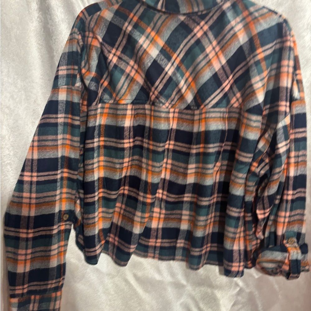 Free people Plaid soft Flannel Shirt M - Picture 3 of 5